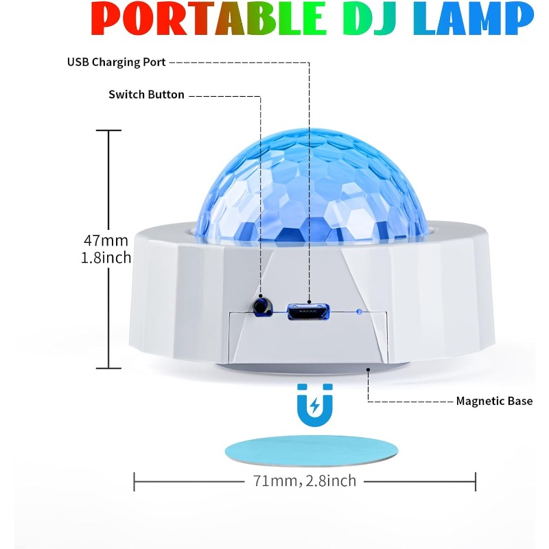 Car Disco Ball Rechargeable Ba - Audio Music Dj recension och pris