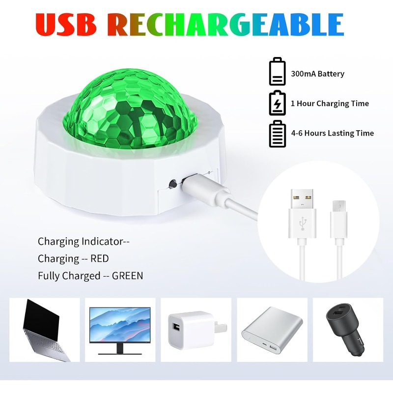 Car Disco Ball Rechargeable Ba - Audio Music Dj recension och pris