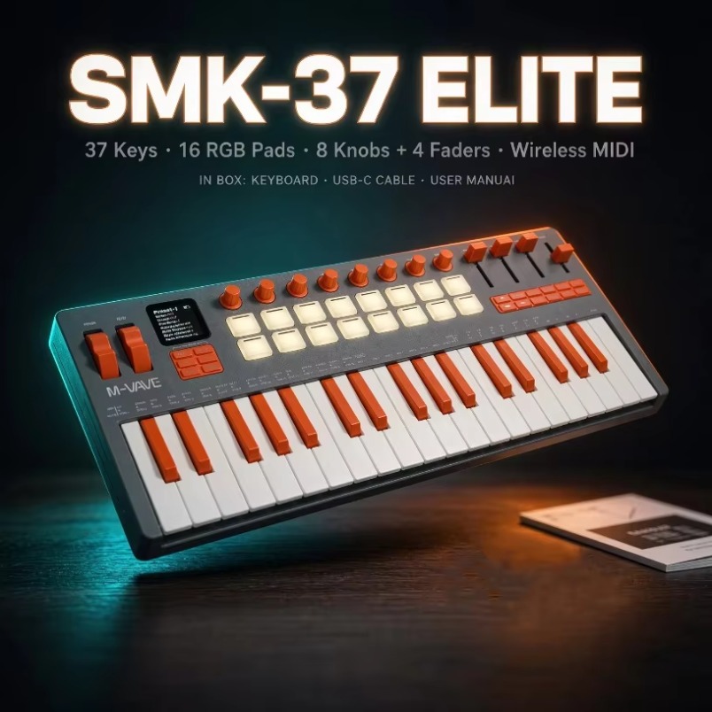 M-VAVE SMK-37 Elite MIDI Keybo - Midi Controller Pad recension och pris